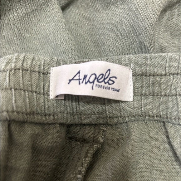 Olive Green Linen Pants - Picture 2 of 4